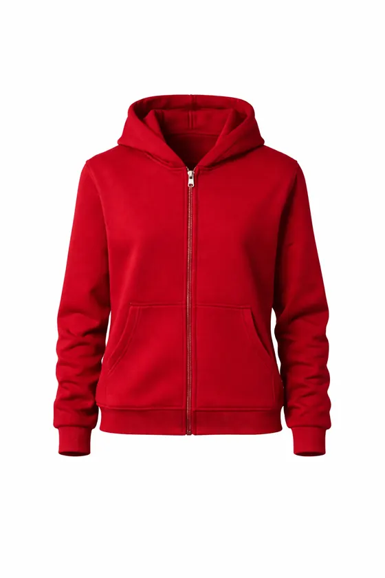 Red zip-up hoodie