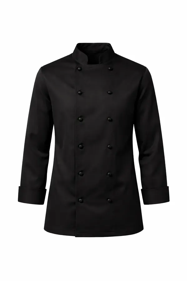 Black double-breasted chef jacket