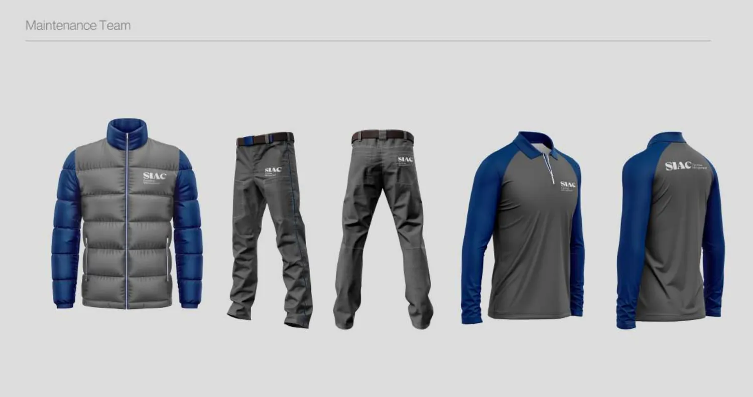 Padded jacket, work trousers and softshells for SIAC maintenance teams